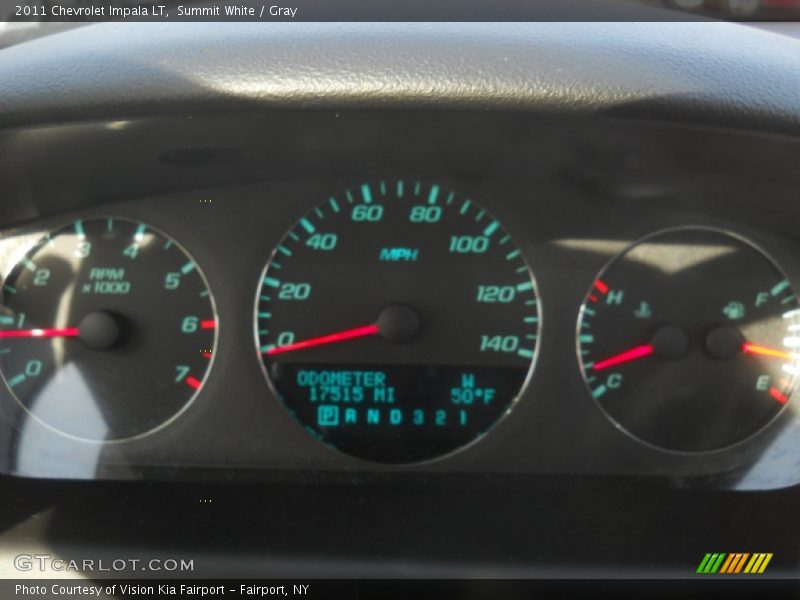 Summit White / Gray 2011 Chevrolet Impala LT