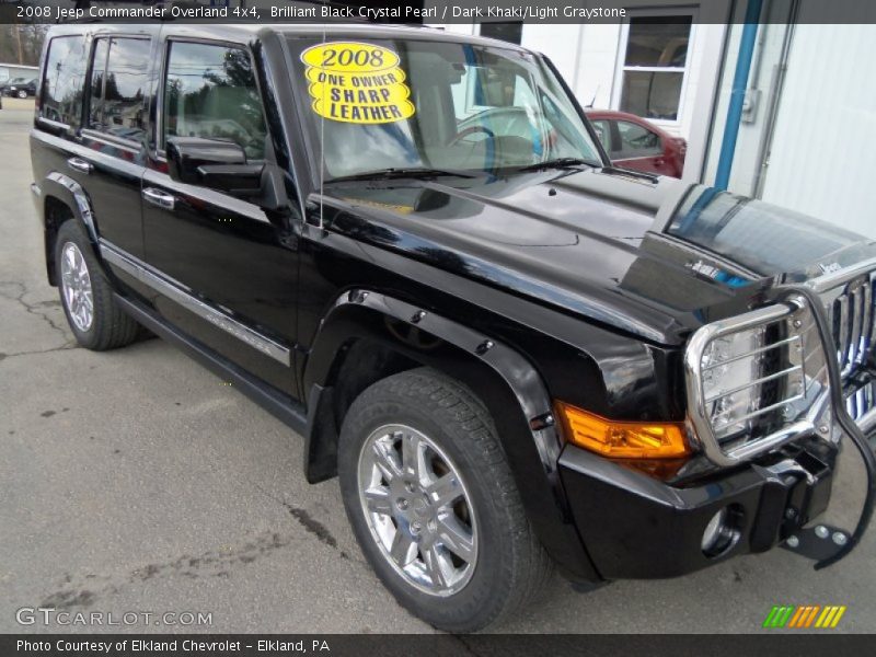 Brilliant Black Crystal Pearl / Dark Khaki/Light Graystone 2008 Jeep Commander Overland 4x4