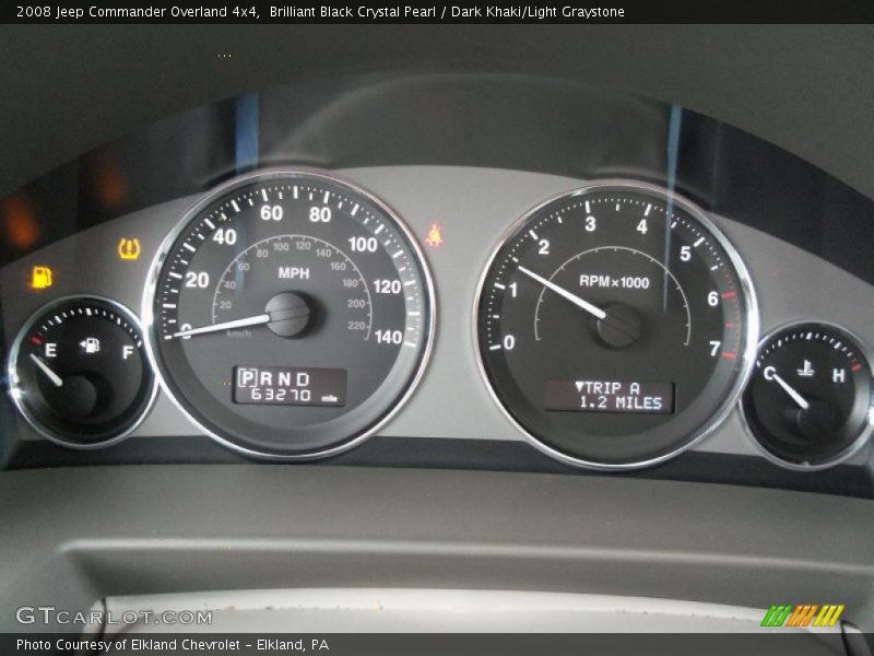 Brilliant Black Crystal Pearl / Dark Khaki/Light Graystone 2008 Jeep Commander Overland 4x4