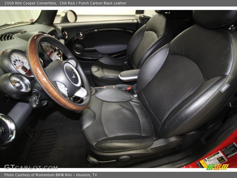 Chili Red / Punch Carbon Black Leather 2009 Mini Cooper Convertible