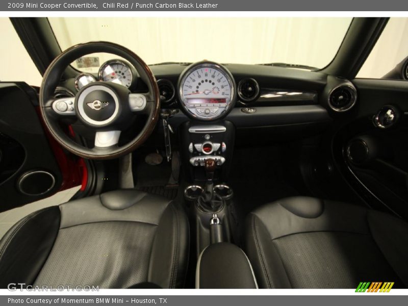 Chili Red / Punch Carbon Black Leather 2009 Mini Cooper Convertible