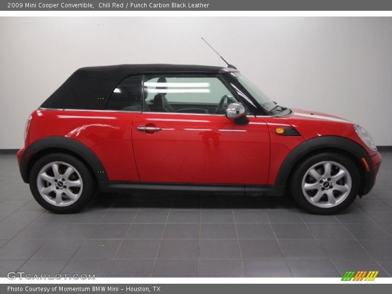 Chili Red / Punch Carbon Black Leather 2009 Mini Cooper Convertible