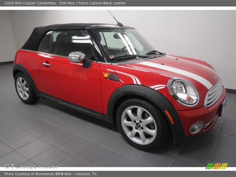 Chili Red / Punch Carbon Black Leather 2009 Mini Cooper Convertible