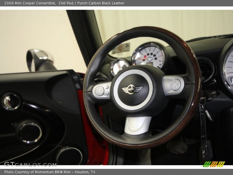 Chili Red / Punch Carbon Black Leather 2009 Mini Cooper Convertible