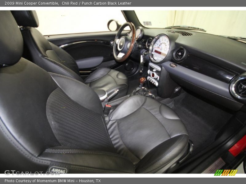 Chili Red / Punch Carbon Black Leather 2009 Mini Cooper Convertible