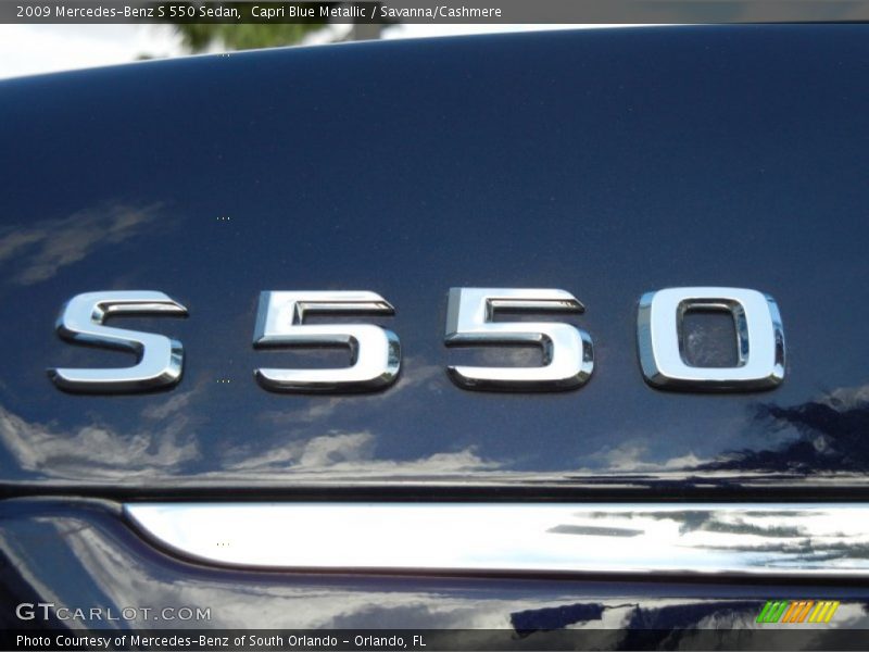 Capri Blue Metallic / Savanna/Cashmere 2009 Mercedes-Benz S 550 Sedan