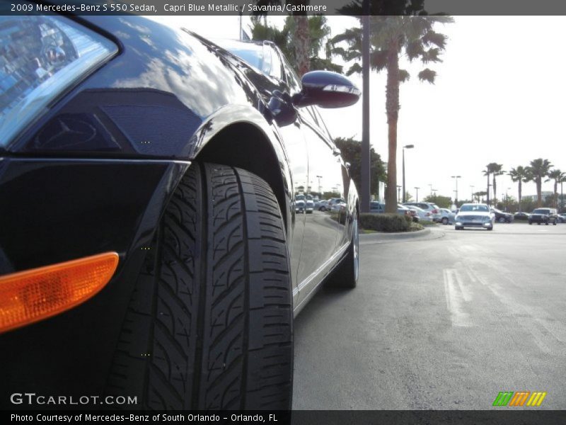 Capri Blue Metallic / Savanna/Cashmere 2009 Mercedes-Benz S 550 Sedan