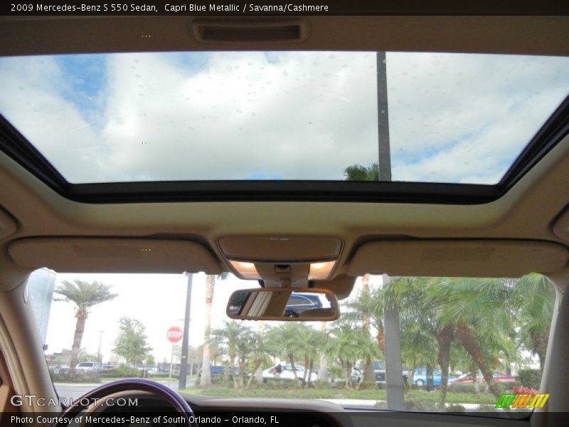 Capri Blue Metallic / Savanna/Cashmere 2009 Mercedes-Benz S 550 Sedan