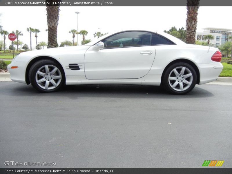 Alabaster White / Stone 2005 Mercedes-Benz SL 500 Roadster