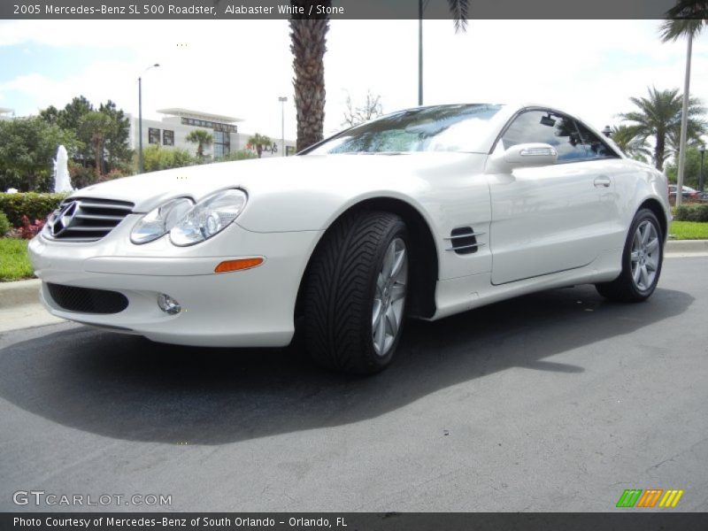 Alabaster White / Stone 2005 Mercedes-Benz SL 500 Roadster