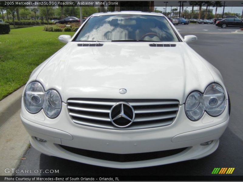 Alabaster White / Stone 2005 Mercedes-Benz SL 500 Roadster