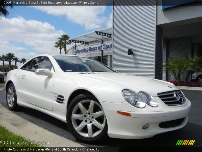Alabaster White / Stone 2005 Mercedes-Benz SL 500 Roadster