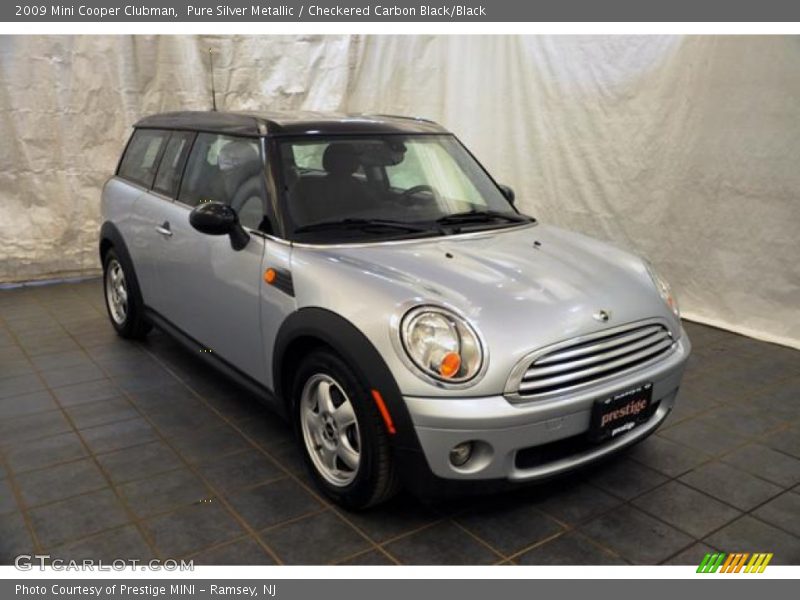Pure Silver Metallic / Checkered Carbon Black/Black 2009 Mini Cooper Clubman