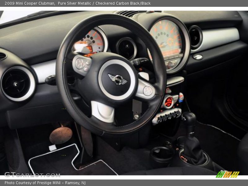 Pure Silver Metallic / Checkered Carbon Black/Black 2009 Mini Cooper Clubman