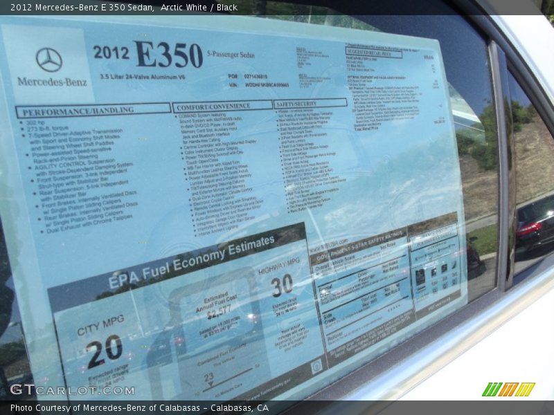 Arctic White / Black 2012 Mercedes-Benz E 350 Sedan