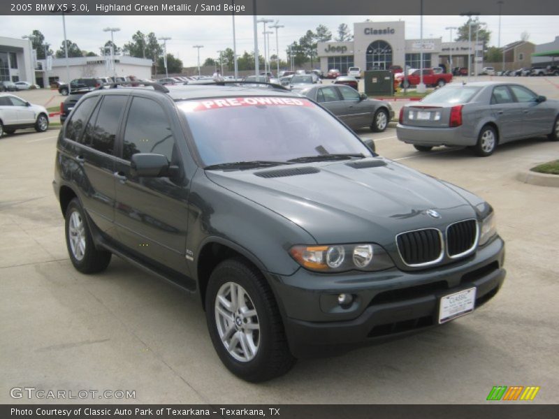 Highland Green Metallic / Sand Beige 2005 BMW X5 3.0i