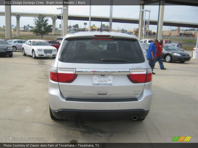 Bright Silver Metallic / Black 2012 Dodge Durango Crew