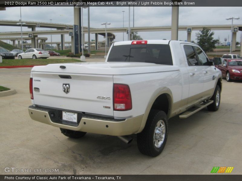 Bright White / Light Pebble Beige/Bark Brown 2012 Dodge Ram 2500 HD Laramie Longhorn Mega Cab 4x4