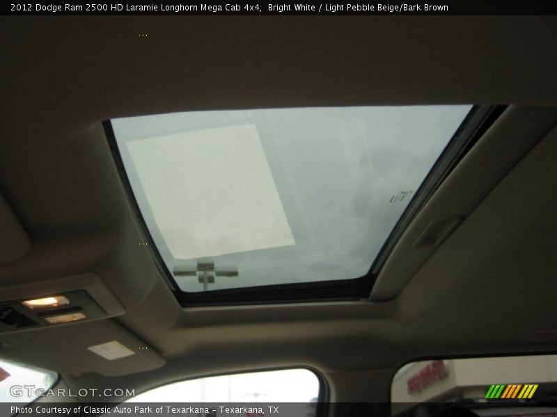 Bright White / Light Pebble Beige/Bark Brown 2012 Dodge Ram 2500 HD Laramie Longhorn Mega Cab 4x4