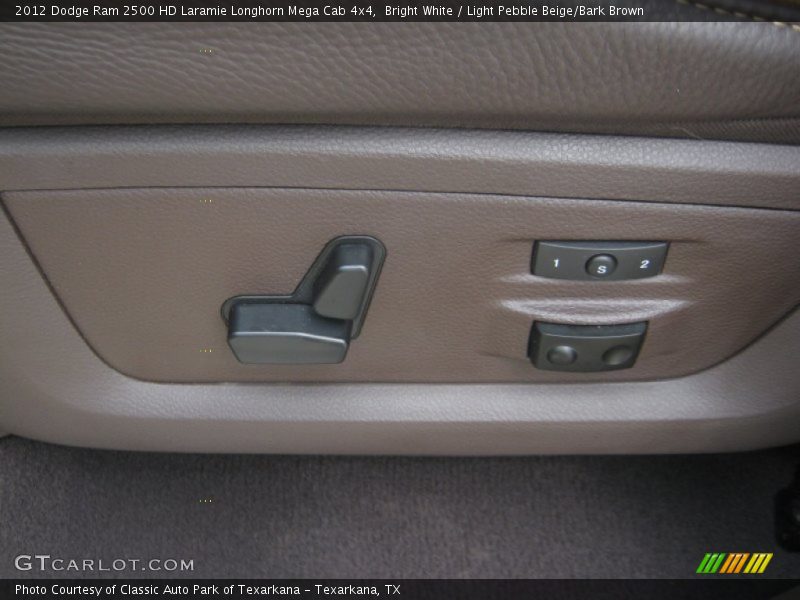 Bright White / Light Pebble Beige/Bark Brown 2012 Dodge Ram 2500 HD Laramie Longhorn Mega Cab 4x4