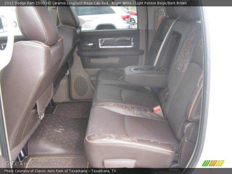 Bright White / Light Pebble Beige/Bark Brown 2012 Dodge Ram 2500 HD Laramie Longhorn Mega Cab 4x4