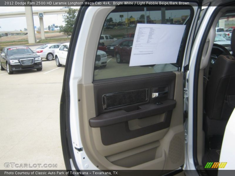 Bright White / Light Pebble Beige/Bark Brown 2012 Dodge Ram 2500 HD Laramie Longhorn Mega Cab 4x4