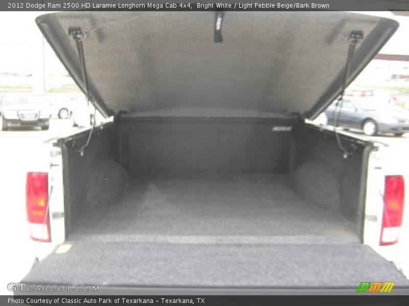 Bright White / Light Pebble Beige/Bark Brown 2012 Dodge Ram 2500 HD Laramie Longhorn Mega Cab 4x4