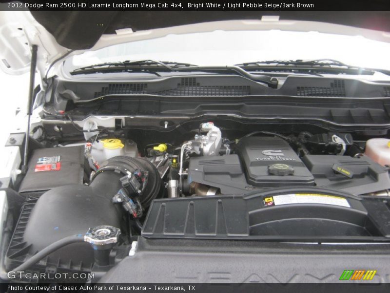 Bright White / Light Pebble Beige/Bark Brown 2012 Dodge Ram 2500 HD Laramie Longhorn Mega Cab 4x4