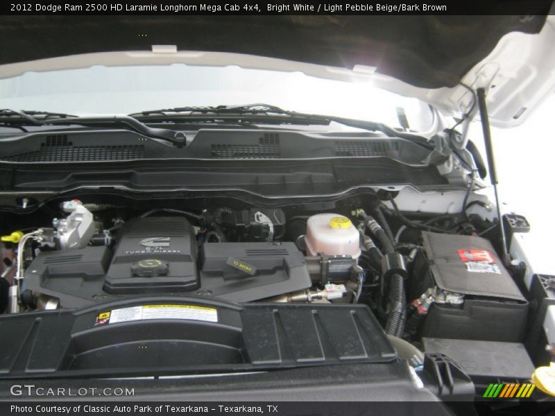 Bright White / Light Pebble Beige/Bark Brown 2012 Dodge Ram 2500 HD Laramie Longhorn Mega Cab 4x4