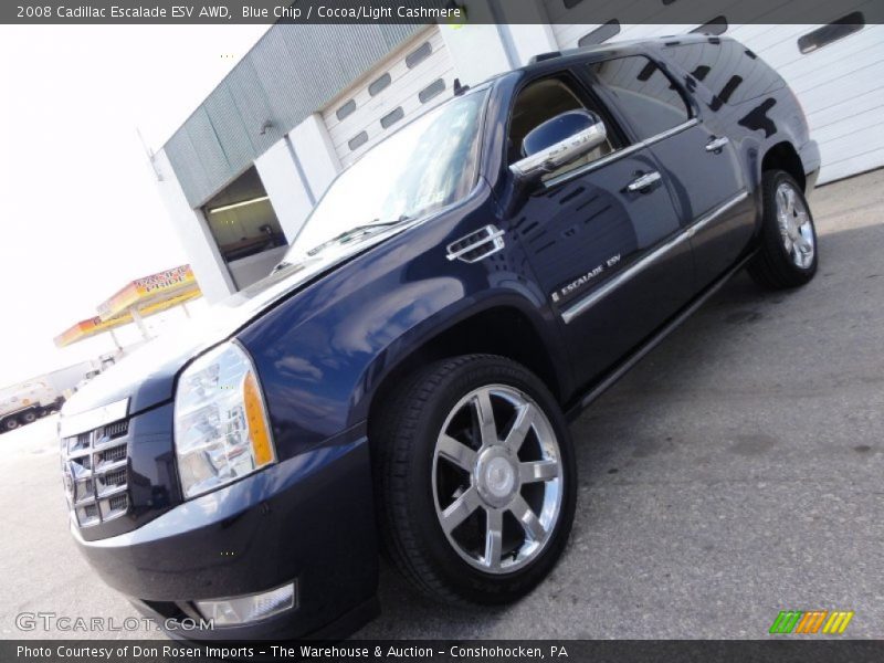 Blue Chip / Cocoa/Light Cashmere 2008 Cadillac Escalade ESV AWD