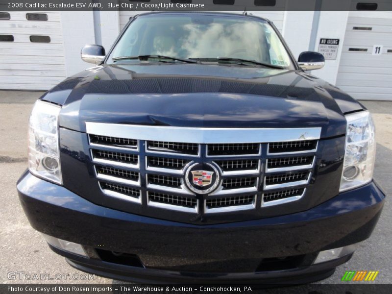 Blue Chip / Cocoa/Light Cashmere 2008 Cadillac Escalade ESV AWD
