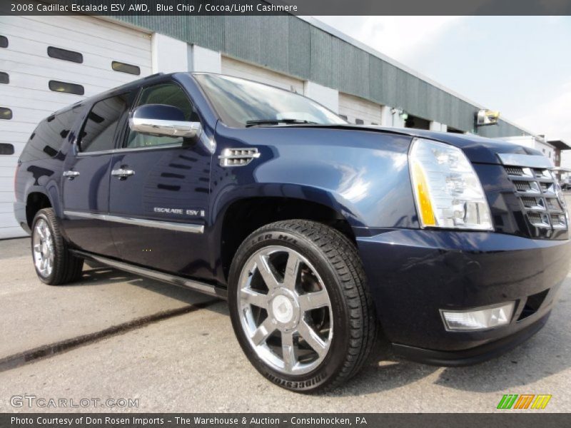Blue Chip / Cocoa/Light Cashmere 2008 Cadillac Escalade ESV AWD