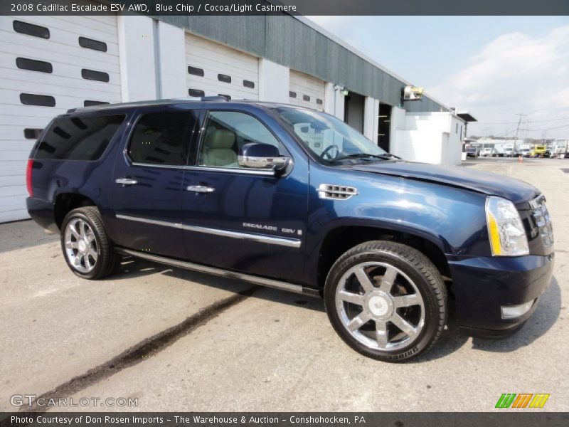 Blue Chip / Cocoa/Light Cashmere 2008 Cadillac Escalade ESV AWD