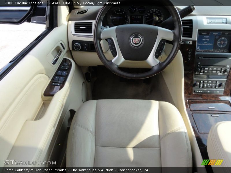 Blue Chip / Cocoa/Light Cashmere 2008 Cadillac Escalade ESV AWD