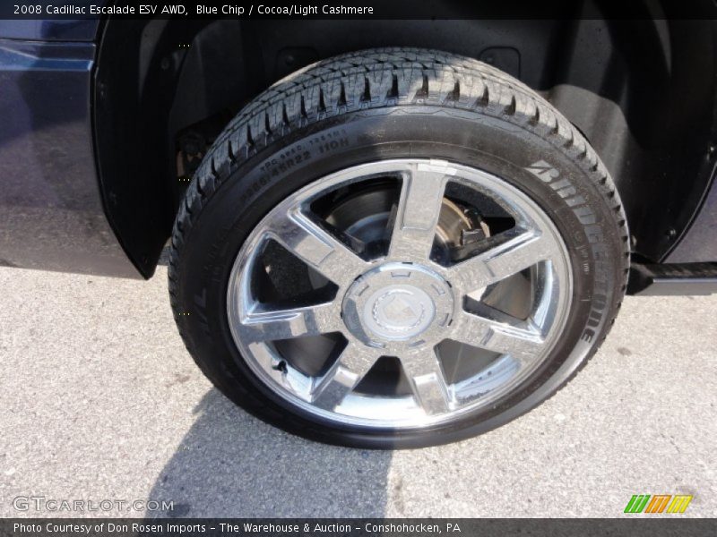 Blue Chip / Cocoa/Light Cashmere 2008 Cadillac Escalade ESV AWD