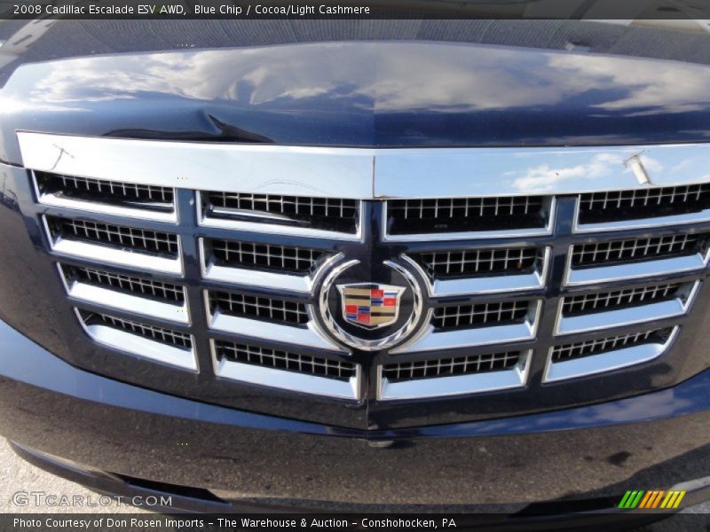 Blue Chip / Cocoa/Light Cashmere 2008 Cadillac Escalade ESV AWD