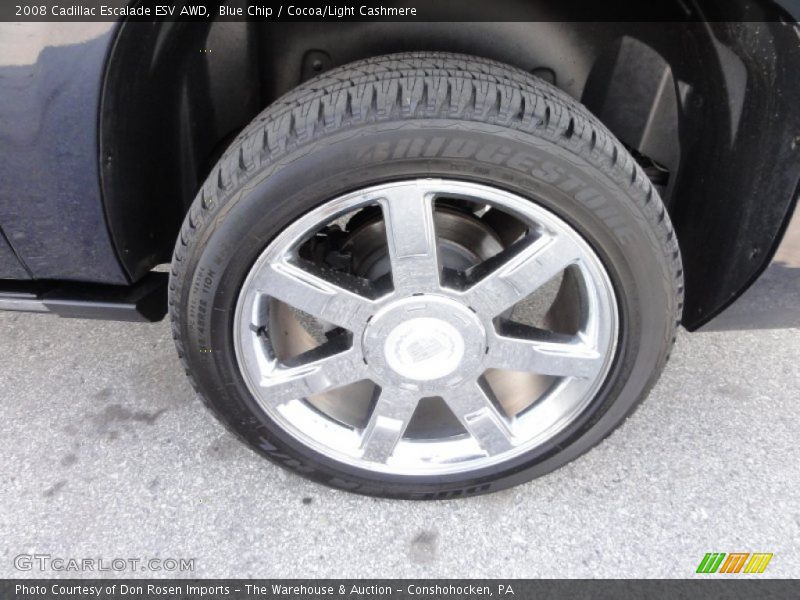 Blue Chip / Cocoa/Light Cashmere 2008 Cadillac Escalade ESV AWD