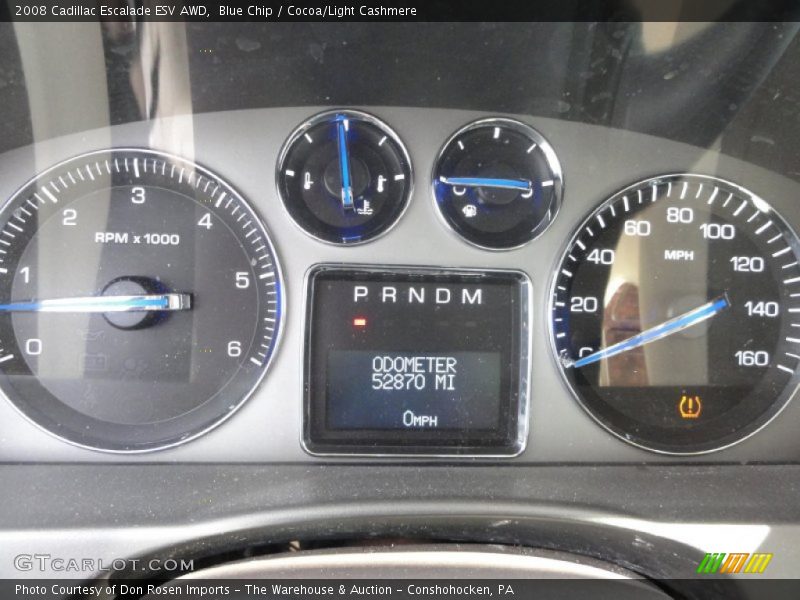Blue Chip / Cocoa/Light Cashmere 2008 Cadillac Escalade ESV AWD