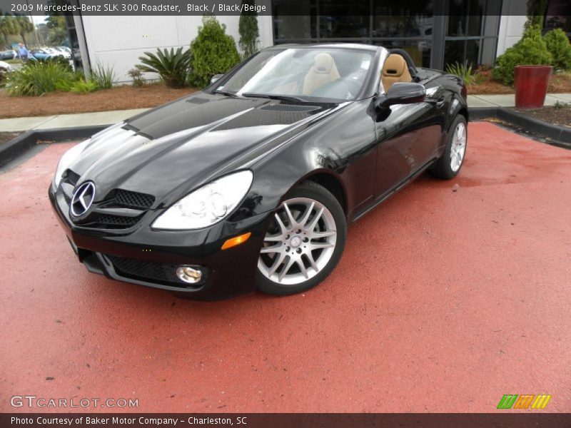 Black / Black/Beige 2009 Mercedes-Benz SLK 300 Roadster