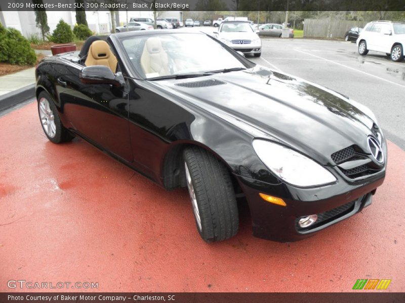 Black / Black/Beige 2009 Mercedes-Benz SLK 300 Roadster