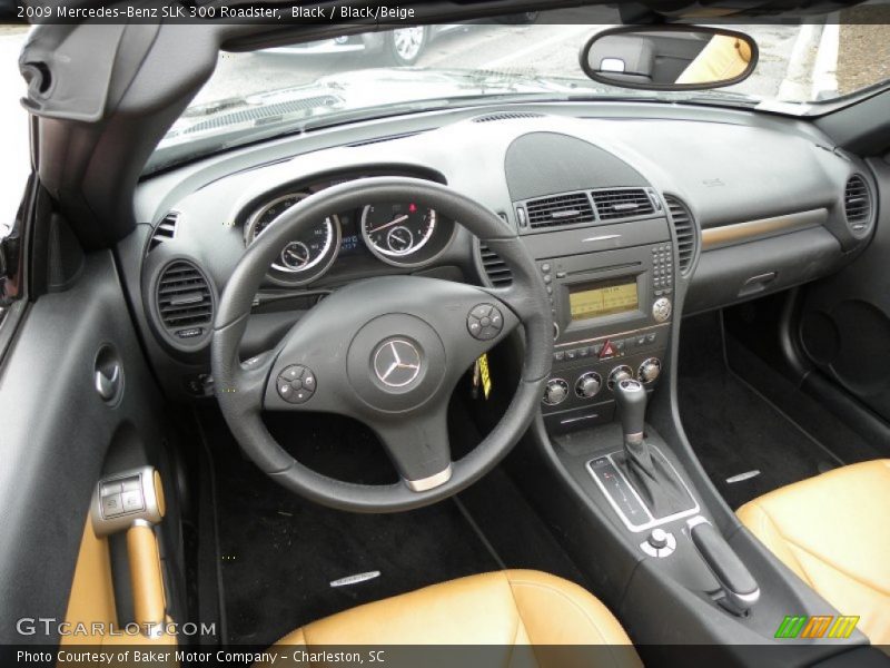 Black / Black/Beige 2009 Mercedes-Benz SLK 300 Roadster