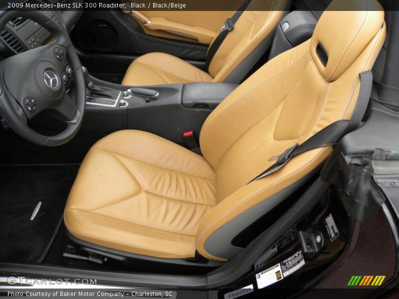 Black / Black/Beige 2009 Mercedes-Benz SLK 300 Roadster