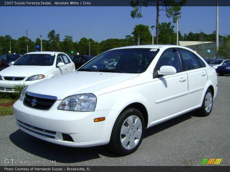 Absolute White / Grey 2007 Suzuki Forenza Sedan