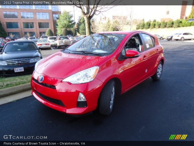 Absolutely Red / Gray 2012 Toyota Prius c Hybrid Two