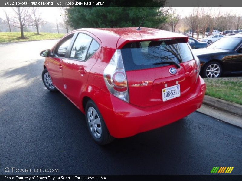 Absolutely Red / Gray 2012 Toyota Prius c Hybrid Two