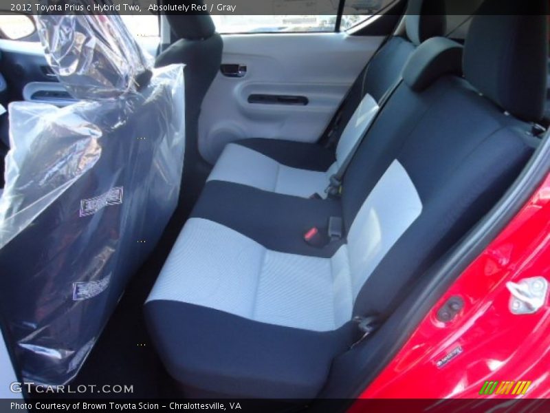 Rear Seat of 2012 Prius c Hybrid Two