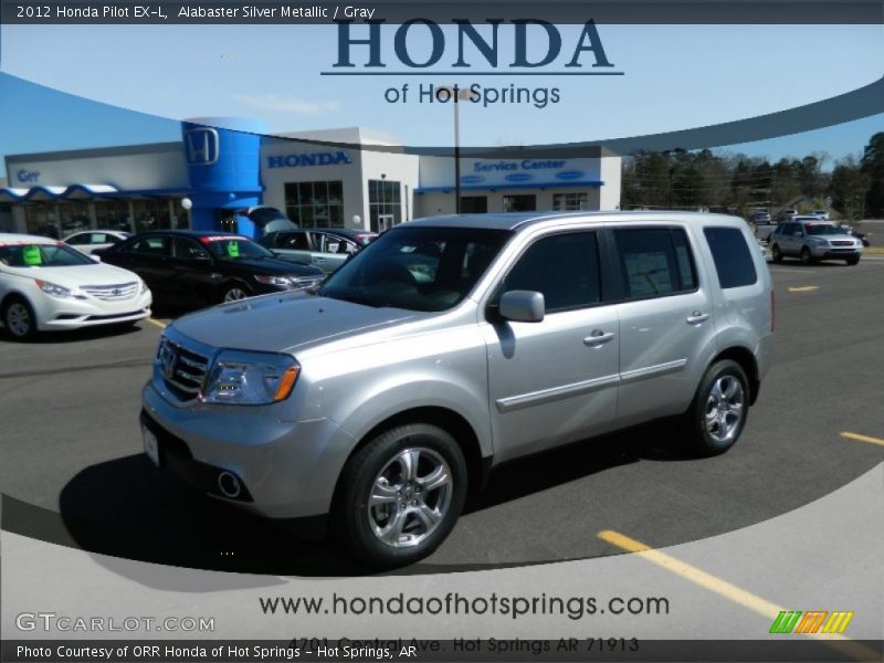 Alabaster Silver Metallic / Gray 2012 Honda Pilot EX-L