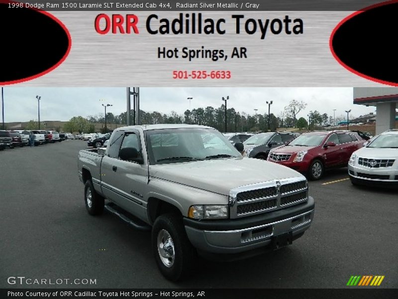 Radiant Silver Metallic / Gray 1998 Dodge Ram 1500 Laramie SLT Extended Cab 4x4
