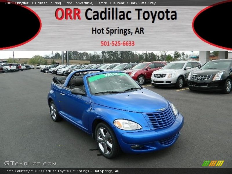 Electric Blue Pearl / Dark Slate Gray 2005 Chrysler PT Cruiser Touring Turbo Convertible