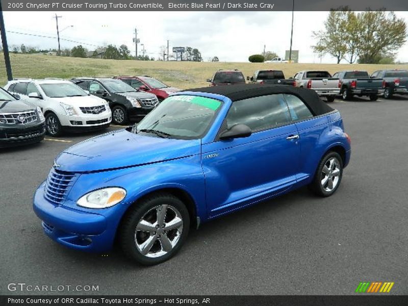 Electric Blue Pearl / Dark Slate Gray 2005 Chrysler PT Cruiser Touring Turbo Convertible